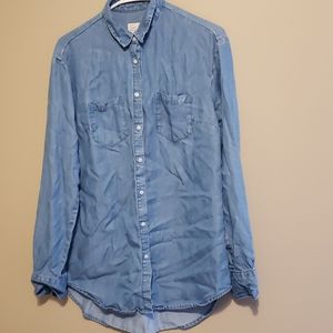 Chambray button-down shirt